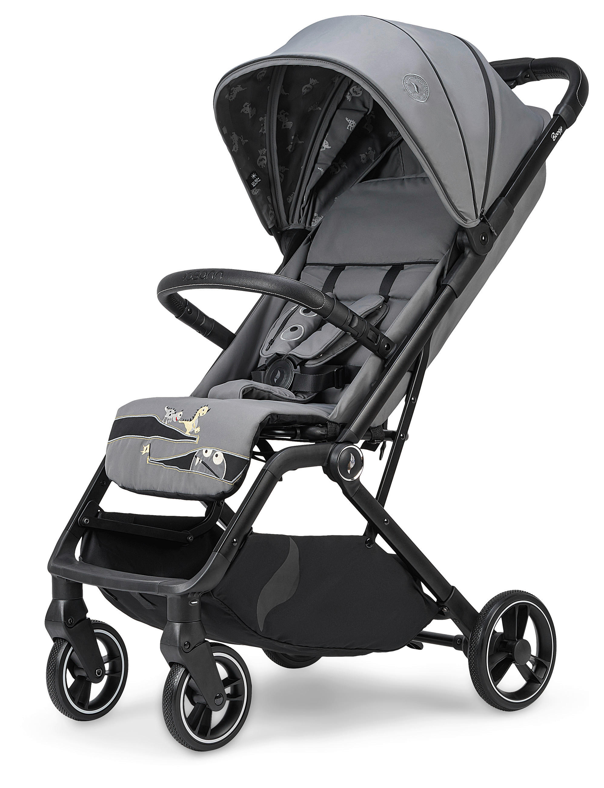BUGGY Boogy 2 Monster  - Hellgrau/Schwarz, Basics, Textil/Metall (51/105/84,5cm) - Osann