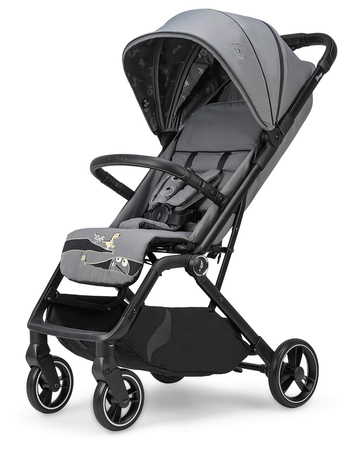 BUGGY Boogy 2 Monster  - Hellgrau/Schwarz, Basics, Textil/Metall (51/105/84,5cm) - Osann