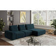 ECKSOFA in Velours Dunkelblau  - Schwarz/Dunkelblau, Design, Kunststoff/Textil (342/174cm) - Xora