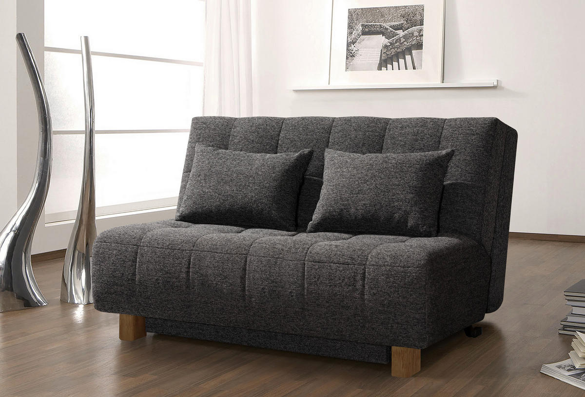 SCHLAFSOFA Textil Anthrazit  - Anthrazit/Naturfarben, Design, Holz/Textil (145/92/102cm) - Novel