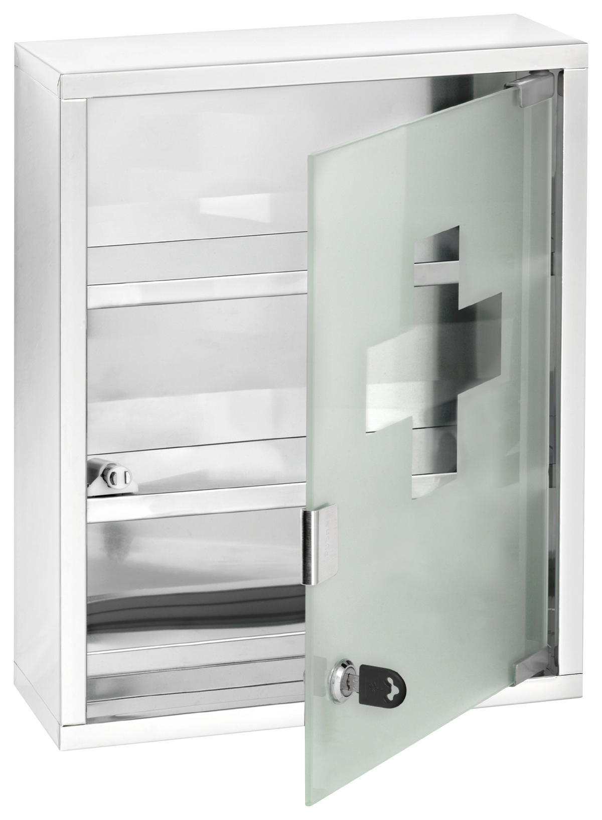 MEDIZINSCHRANK 30/40/12 cm  - Edelstahlfarben, Basics, Glas/Metall (30/40/12cm) - Wenko