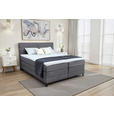 BOXSPRINGBETT 160/200 cm  in Dunkelgrau  - Dunkelgrau/Schwarz, KONVENTIONELL, Textil/Metall (160/200cm) - Carryhome