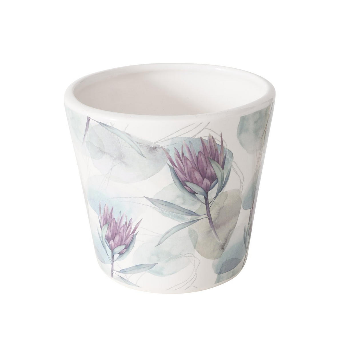 PFLANZTOPF 16/14 cm  - Dunkelgrün/Lila, KONVENTIONELL, Keramik (16/14cm)