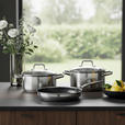 KOCHTOPFSET 3-teilig  - Klar/Edelstahlfarben, Basics, Glas/Metall - Homeware Profession.