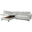 ECKSOFA in Webstoff Hellgrau  216/297 cm  - Hellgrau/Schwarz, Design, Holz/Textil (216/297cm) - Xora