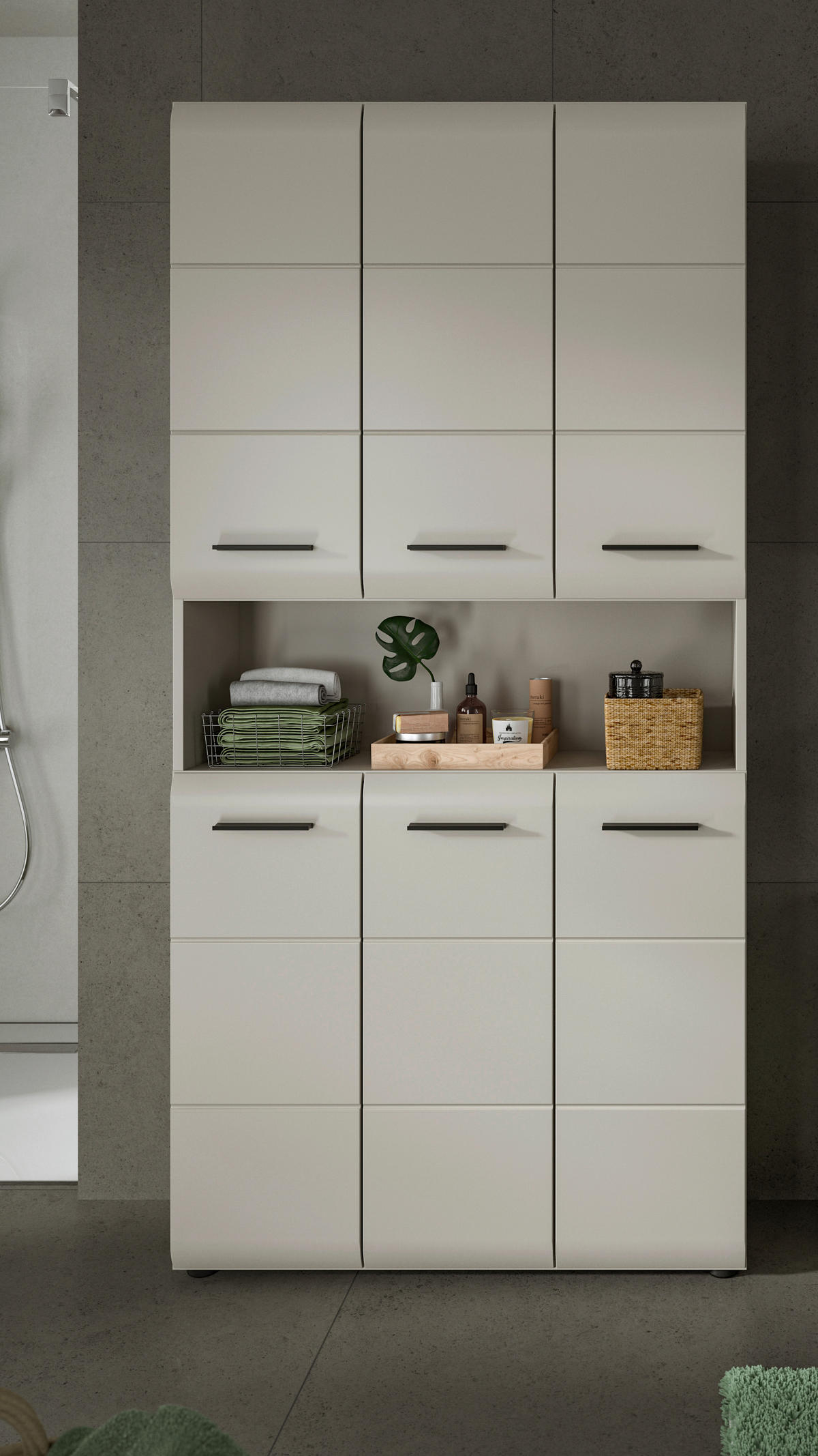 HÖGSKÅP  - svart/kashmir, Trend, trämaterial/plast (90/185/30cm) - MID.YOU