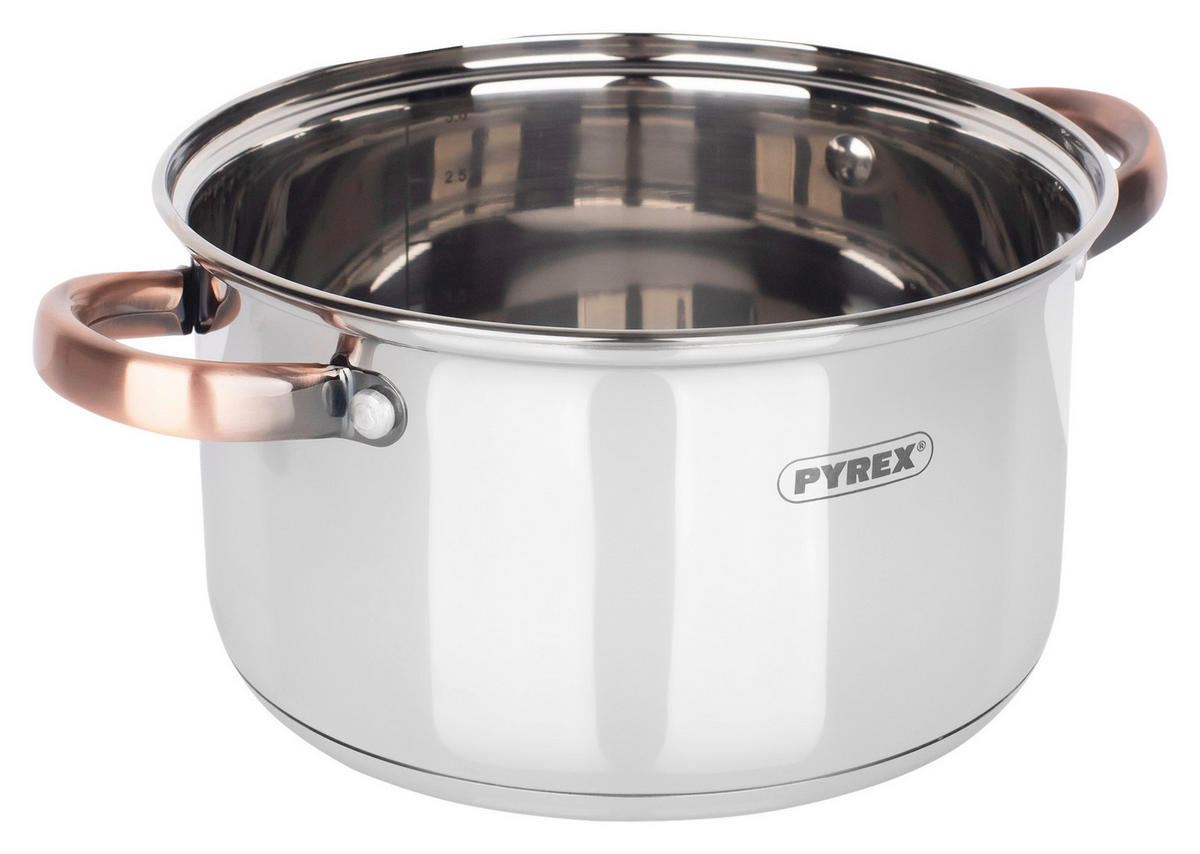 KOCHTOPFSET PYREX COPPER SPECIAL 8-teilig  - Silberfarben/Kupferfarben, Basics, Glas/Metall - Pyrex