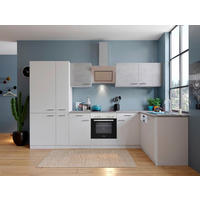 ECKKÜCHE 310/171 cm  in Grau, Weiß  - Edelstahlfarben/Graphitfarben, Basics, Holzwerkstoff/Metall (310/171cm) - Respekta