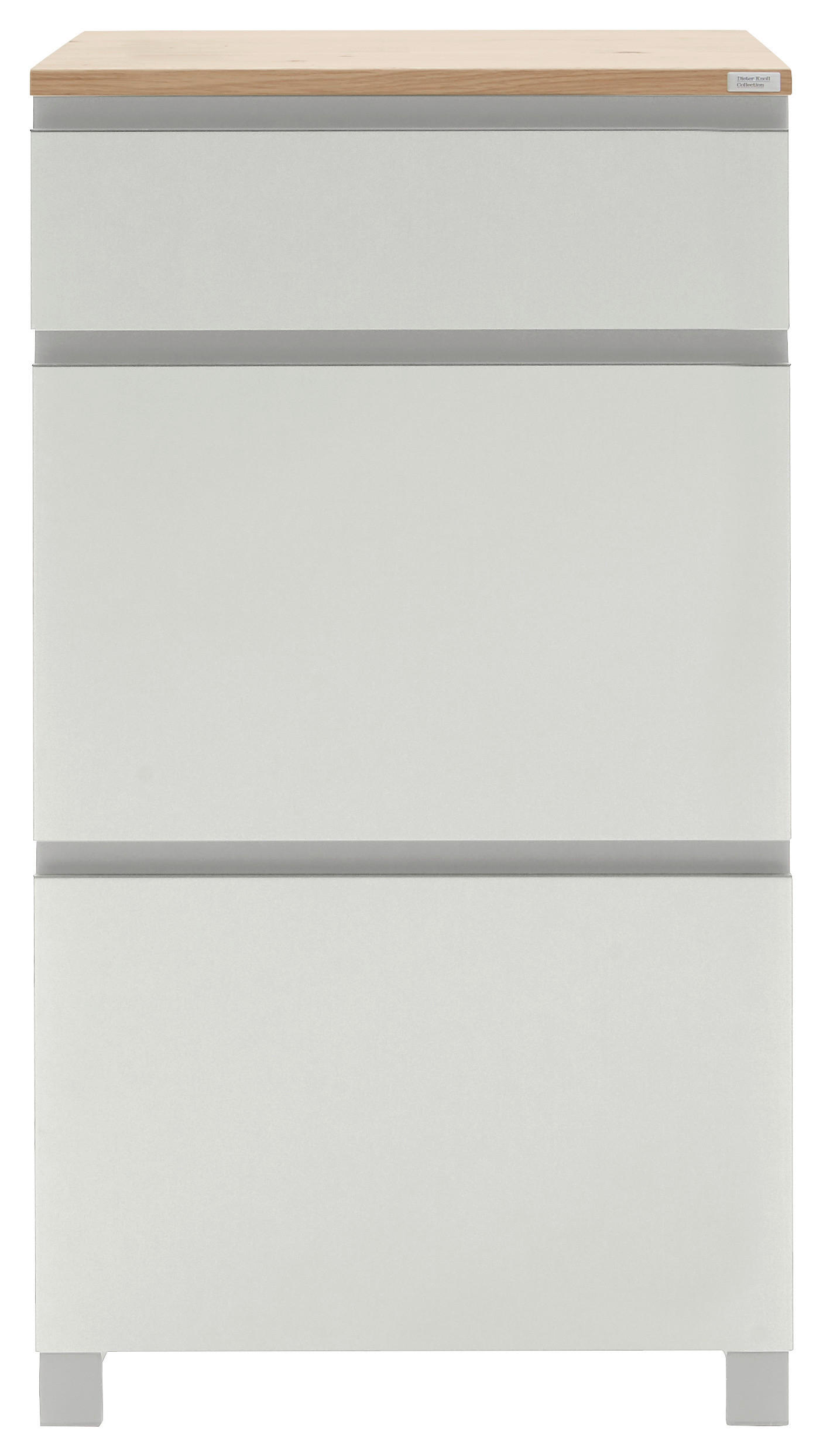 SCHUHKIPPER Balkeneiche furniert Weiß, Eichefarben - Eichefarben/Silberfarben, Design, Holz/Metall (60/108/31cm) - Dieter Knoll