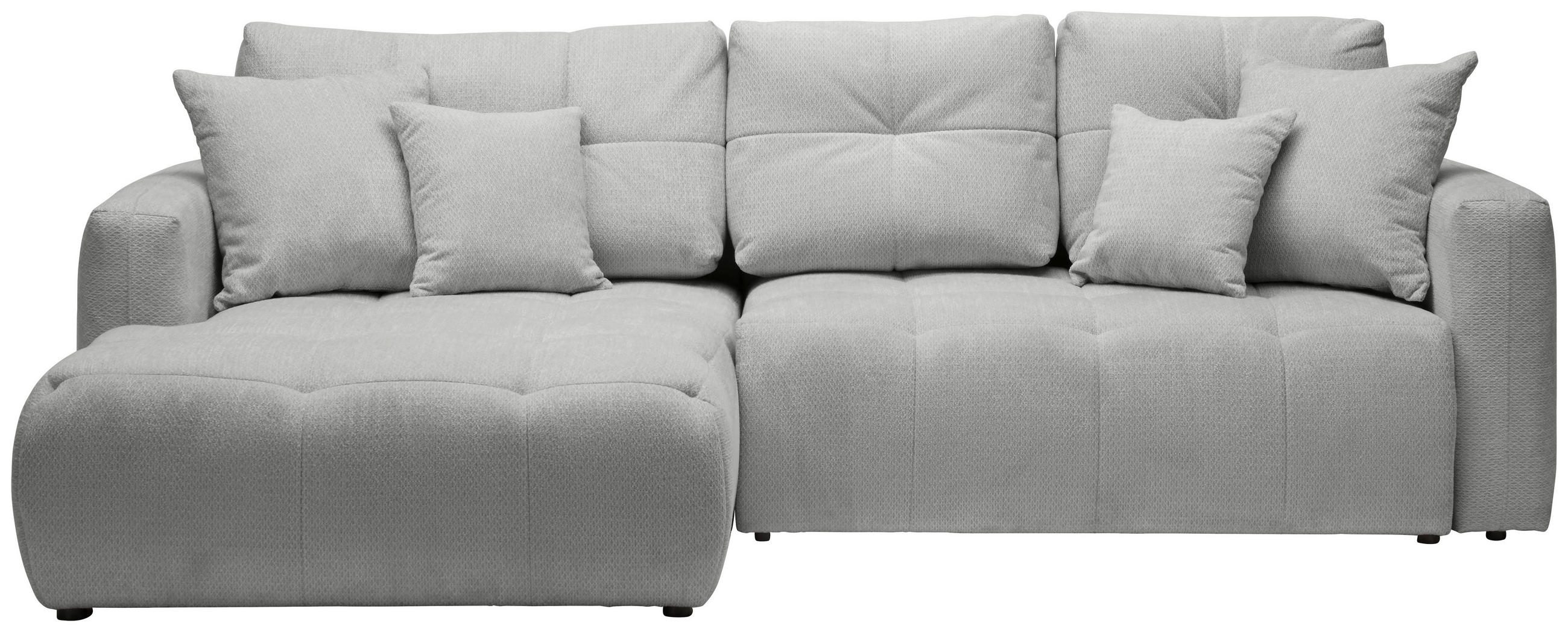 ECKSOFA Grau Chenille  - Schwarz/Grau, MODERN, Kunststoff/Textil (172/276cm) - Hom`in