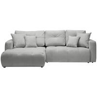 ECKSOFA in Chenille Grau  - Schwarz/Grau, Modern, Kunststoff/Textil (172/276cm) - Hom`in