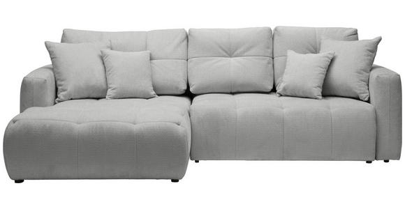 ECKSOFA in Chenille Grau  - Schwarz/Grau, MODERN, Kunststoff/Textil (172/276cm) - Hom`in