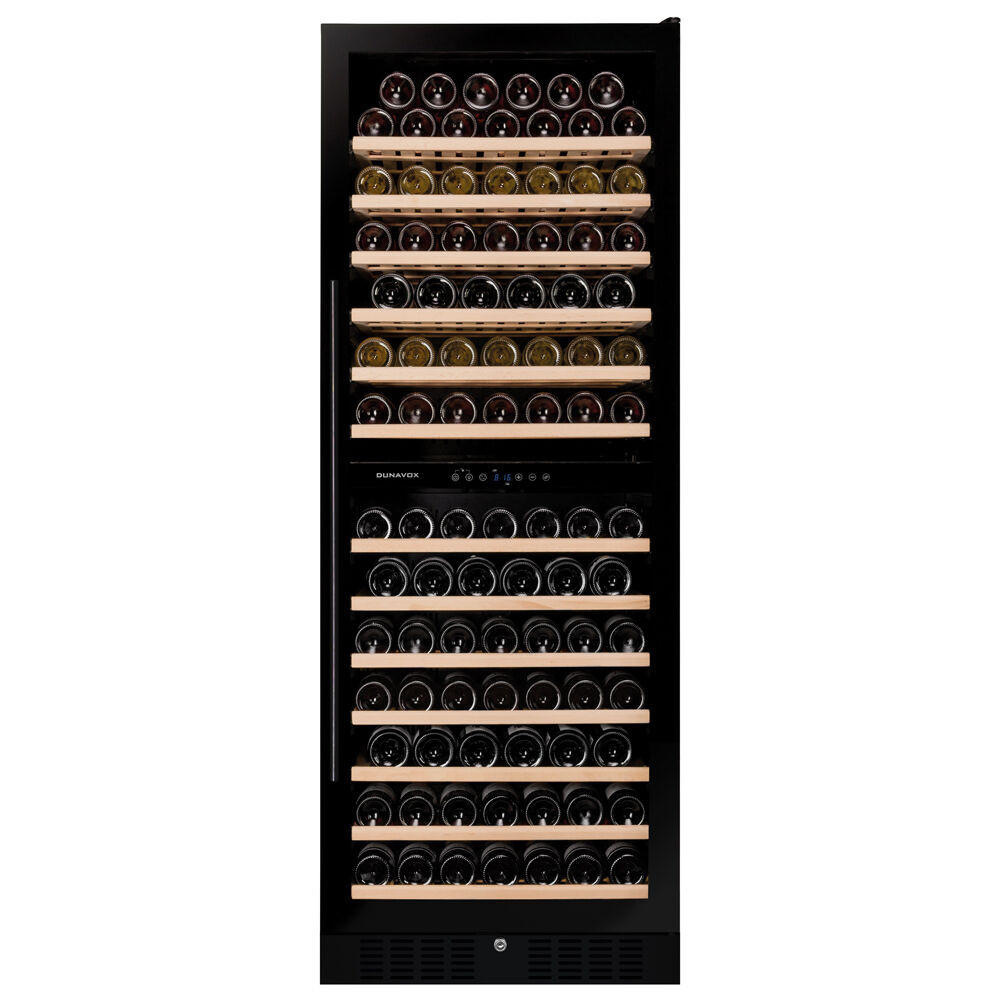 WEINKÜHLSCHRANK DX-108.330DB  - Schwarz, Basics, Glas/Holz (59,5/167/58cm)