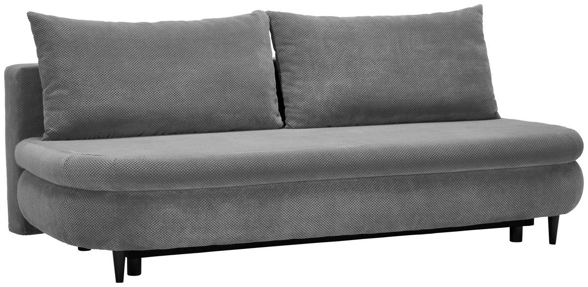 SCHLAFSOFA in Webstoff, Plüsch Grau  - Schwarz/Grau, Design, Holz/Textil (213/89/105cm) - Novel