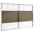 SCHWEBETÜRENSCHRANK 2 -türig Sahara, Weiß - Chromfarben/Weiß, KONVENTIONELL, Glas/Holzwerkstoff (300/236/68cm) - Voleo