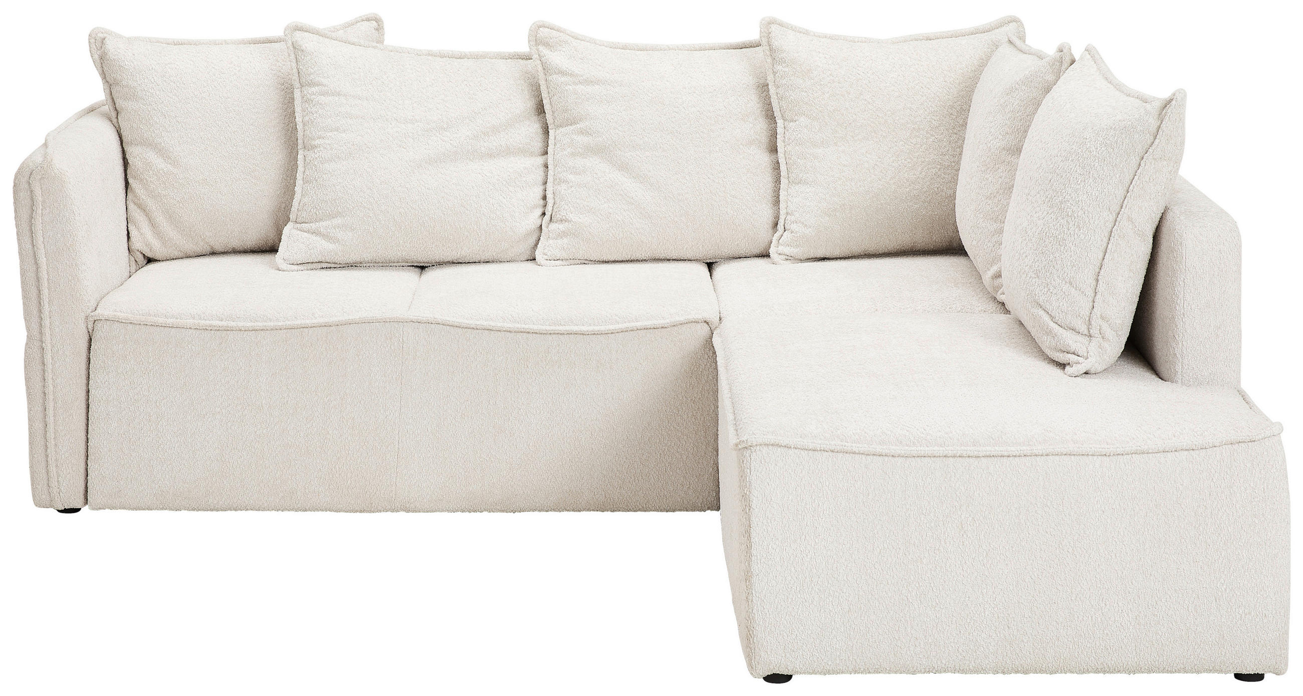 ECKSOFA Beige Chenille  - Beige/Schwarz, KONVENTIONELL, Kunststoff/Textil (233/193cm) - Carryhome