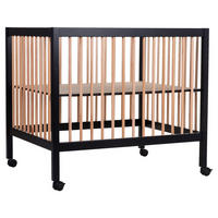 LAUFGITTER Playpen 97 2023  98/78/82 cm  - Schwarz/Naturfarben, KONVENTIONELL, Holz/Kunststoff (98/78/82cm) - Childhome