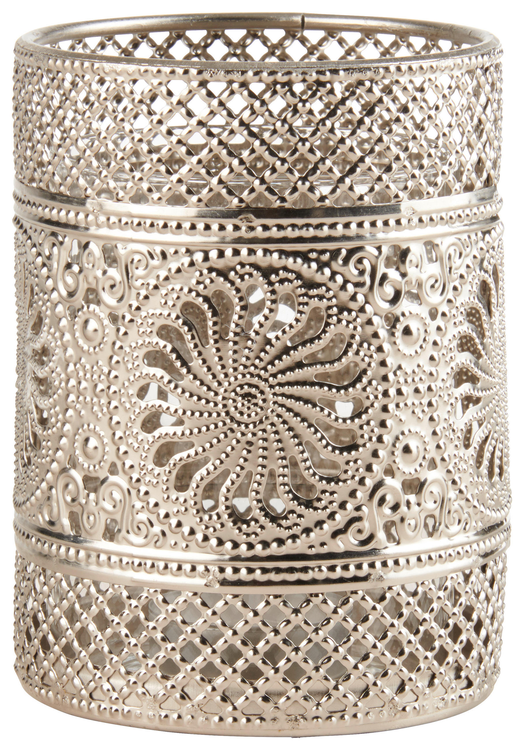 VÄRMELJUSHÅLLARE  - silver, Lifestyle, metall/glas (9/12cm) - Ambia Home