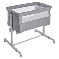 OBPOSTELJNA POSTELJICA BASIC 81/56/89 cm bela, siva  - siva/bela, Basics, kovina/umetna masa (81/56/89cm) - My Baby Lou