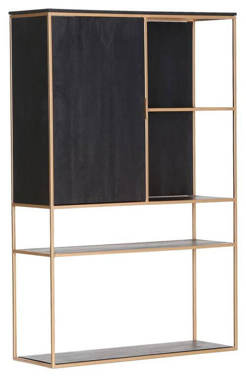 HIGHBOARD  in 105/160/35 cm  - Goldfarben/Schwarz, Design, Holz/Metall (105/160/35cm) - Lomoco