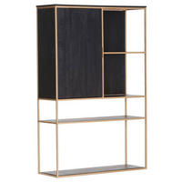 HIGHBOARD  in 105/160/35 cm  - Goldfarben/Schwarz, Design, Holz/Metall (105/160/35cm) - Lomoco