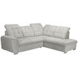 ECKSOFA Beige Chenille  - Chromfarben/Beige, KONVENTIONELL, Kunststoff/Textil (260/205cm) - Carryhome