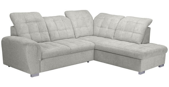 ECKSOFA Beige Chenille - Chromfarben/Beige, KONVENTIONELL, Kunststoff/Textil (260/205cm) - Carryhome