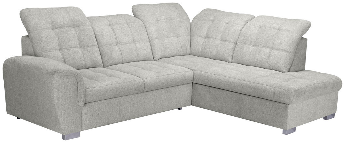 ECKSOFA Beige Chenille  - Chromfarben/Beige, KONVENTIONELL, Kunststoff/Textil (260/205cm) - Carryhome