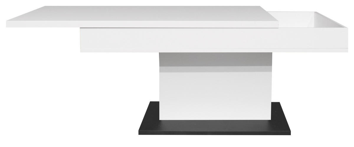 COUCHTISCH Lift Couchtisch rechteckig Schwarz, Weiß  - Schwarz/Weiß, Design, Holzwerkstoff/Metall (110/58-77/60cm) - MID.YOU