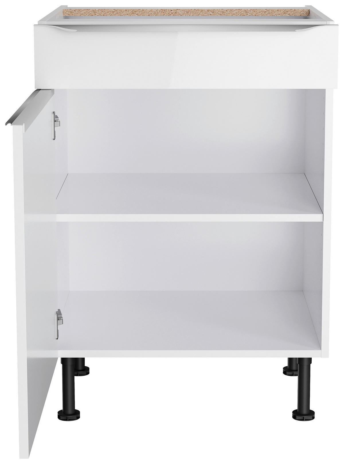 ECKKÜCHE 270/200 cm  in Weiß, Weiß Hochglanz  - Edelstahlfarben/Weiß Hochglanz, Basics, Holzwerkstoff/Metall (270/200cm) - Optifit