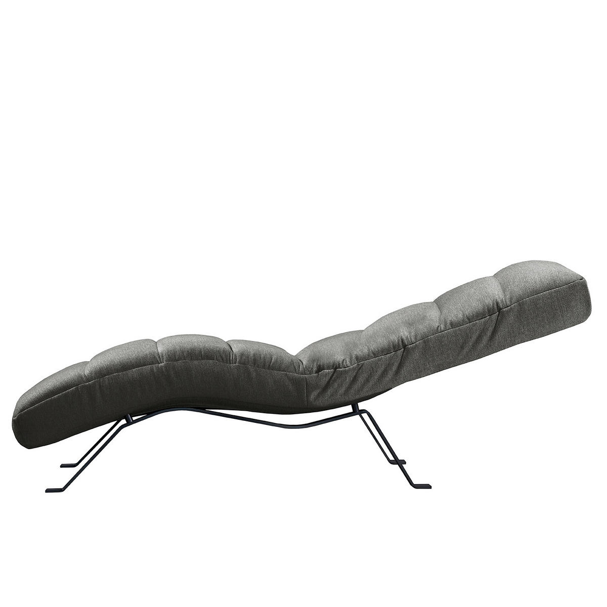 RELAXLIEGE SWING Webstoff Dunkelgrau  - Dunkelgrau/Schwarz, Design, Textil/Metall (65/65/171cm) - Livetastic