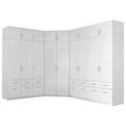 ECKSCHRANK 117/197/117 cm  - Weiß Hochglanz/Alufarben, Design, Holzwerkstoff/Kunststoff (117/197/117cm) - Carryhome