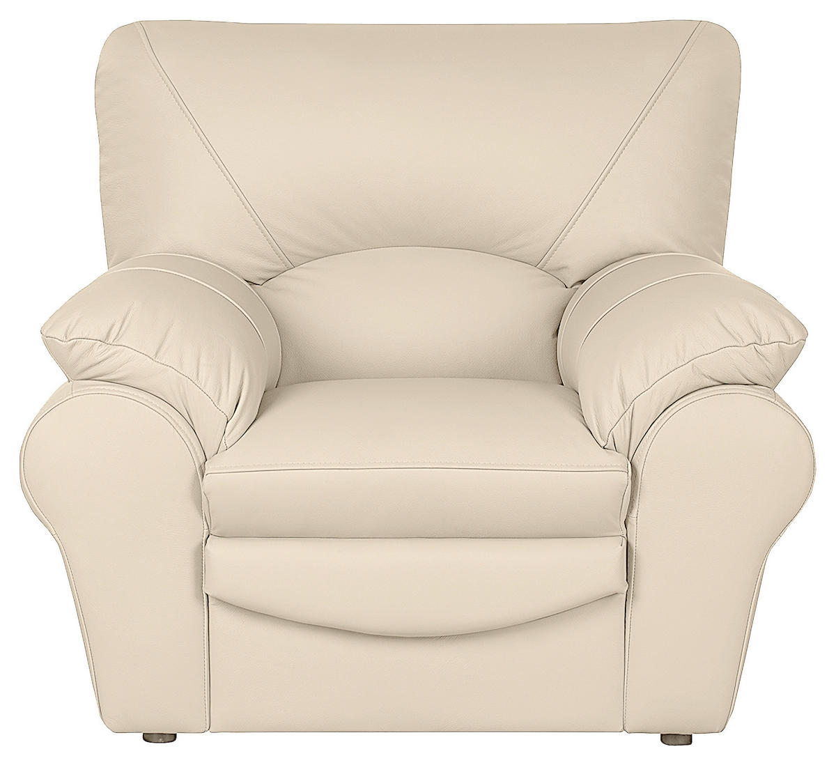 SESSEL in Echtleder Beige  - Beige/Schwarz, Design, Leder/Kunststoff (105/92/85cm) - Livetastic