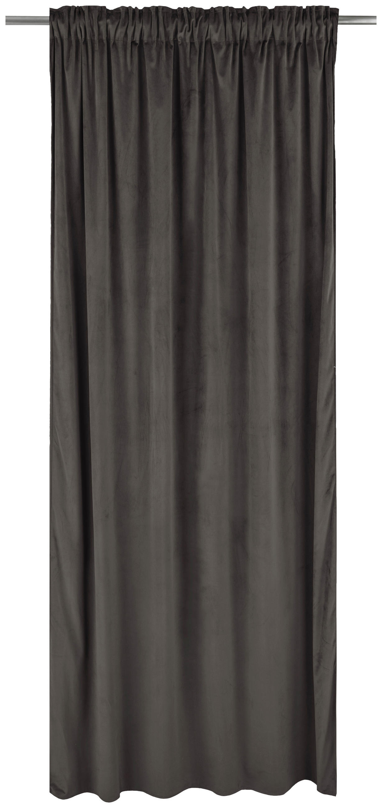 Gardin i sammet, 2-pack  - mörkgrå, Basics, textil (140/240cm)
