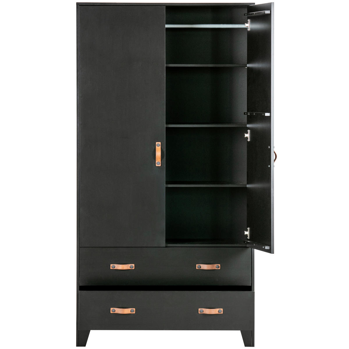 DREHTÜRENSCHRANK  in Schwarz  - Schwarz, Basics, Holz (94/180/40cm) - MID.YOU