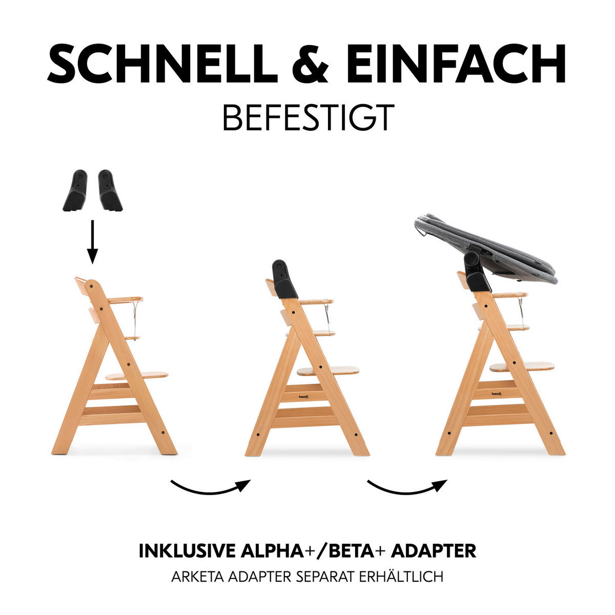 HOCHSTUHLLIEGE Highchair Bouncer  - Dunkelgrau, Basics, Kunststoff/Textil (49/44/68cm) - Hauck