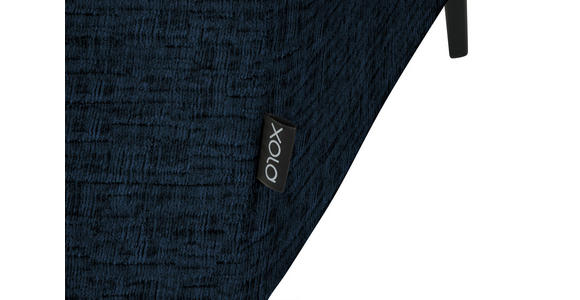 ECKSOFA in Chenille Dunkelblau  205/280 cm  - Schwarz/Dunkelblau, Design, Textil/Metall (205/280cm) - Xora