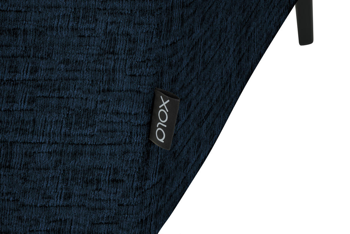 ECKSOFA in Chenille Dunkelblau  205/280 cm  - Schwarz/Dunkelblau, Design, Textil/Metall (205/280cm) - Xora