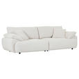 BIGSOFA in Plüsch Creme  - Creme/Schwarz, MODERN, Kunststoff/Textil (290/68/117cm) - Carryhome