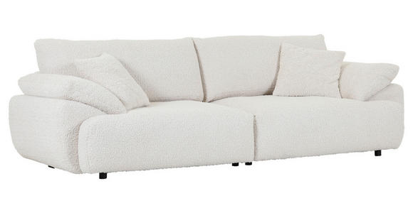 BIGSOFA in Plüsch Creme  - Creme/Schwarz, MODERN, Kunststoff/Textil (290/68/117cm) - Carryhome