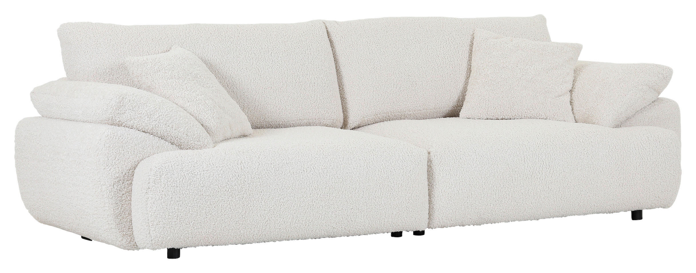 BIG SOFFA i plysch cremefärgad  - svart/cremefärgad, Modern, textil/plast (290/68/117cm) - Carryhome