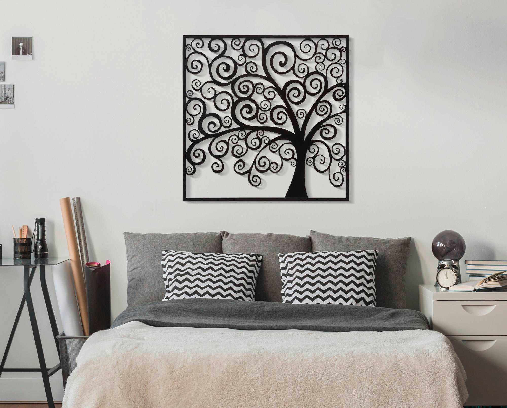 Wanddeko Three Plus Metall  - Schwarz, Basics, Metall (100/100/1cm)