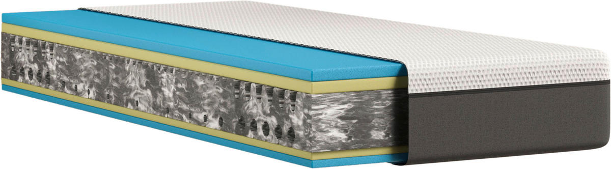 WENDEMATRATZE 100/200 cm, Höhe ca.: 25 cm, Wendematratze mit unterschiedlichen Härtegraden, H2 + H3 = mittel + fest, 5-Zonen - Weiß/Grau, Basics, Textil (100/200cm) - Emma