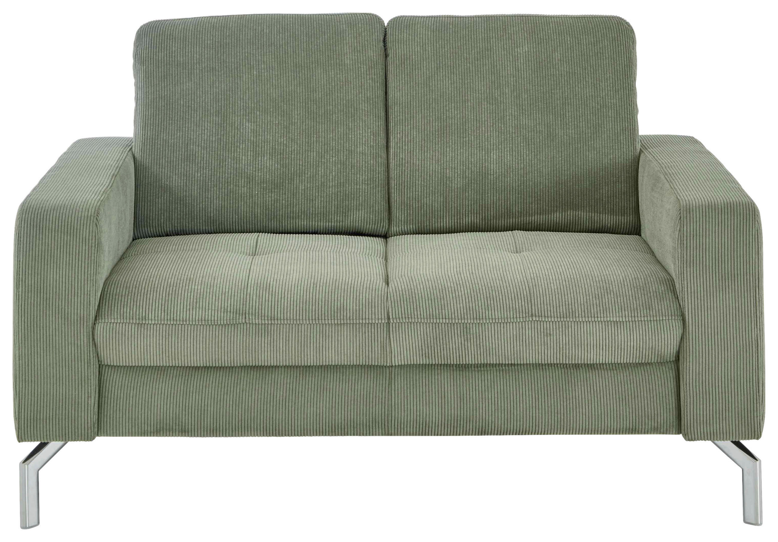 2-SITZER-SOFA  in Feincord Dunkelgrün  - Chromfarben/Dunkelgrün, Design, Textil/Metall (142/87/105cm) - Beldomo Style