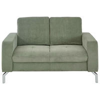 2-SITZER-SOFA  in Feincord Dunkelgrün  - Chromfarben/Dunkelgrün, Design, Textil/Metall (142/87/105cm) - Beldomo Style