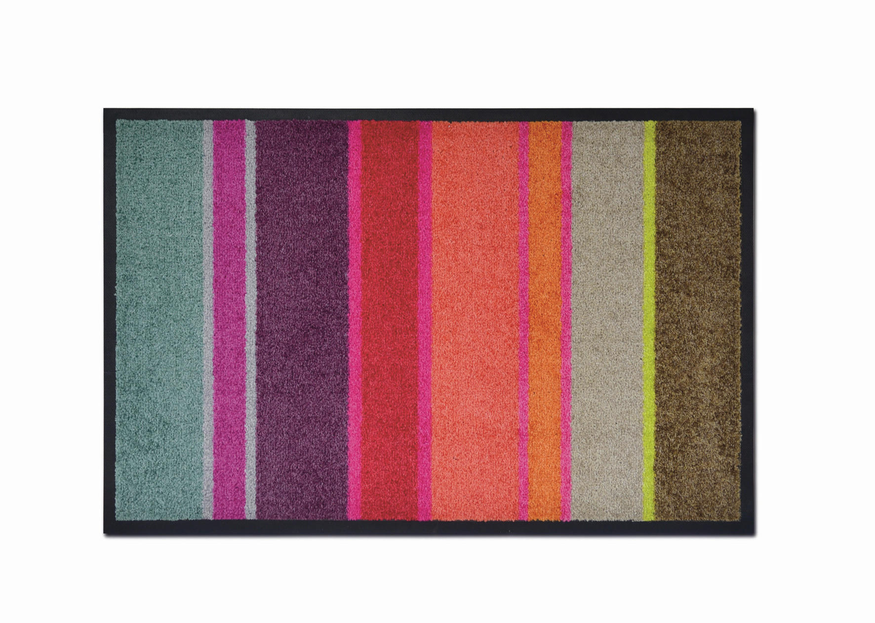 FUßMATTE  50/75 cm  Braun, Grau, Orange, Magenta  - Magenta/Braun, Basics, Kunststoff (50/75cm)