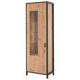 VITRINE  in Anthrazit, Eichefarben - Eichefarben/Anthrazit, Design, Glas/Holzwerkstoff (65/200/40cm) - Carryhome