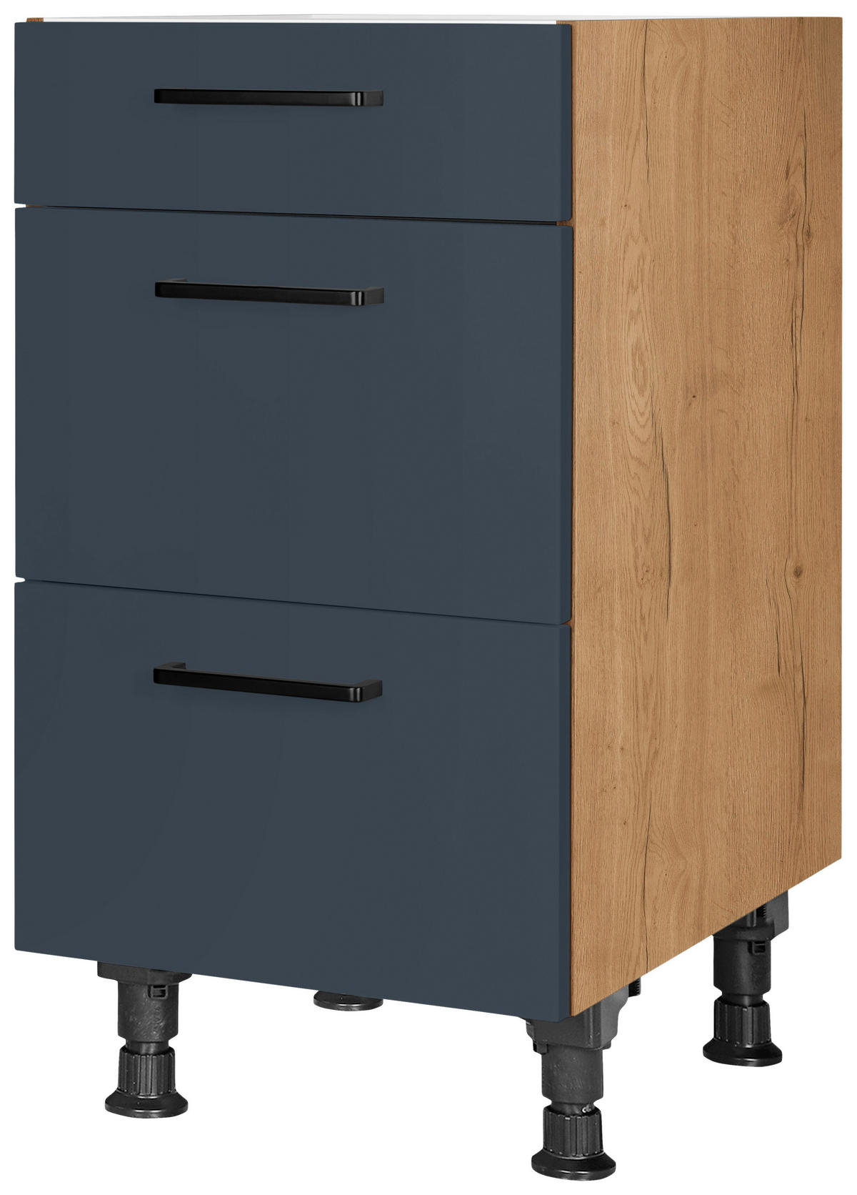 SCHUBKASTENUNTERSCHRANK 45/87/56 cm  in Blau, Eichefarben  - Blau/Eichefarben, MODERN, Holzwerkstoff/Metall (45/87/56cm) - Nobilia