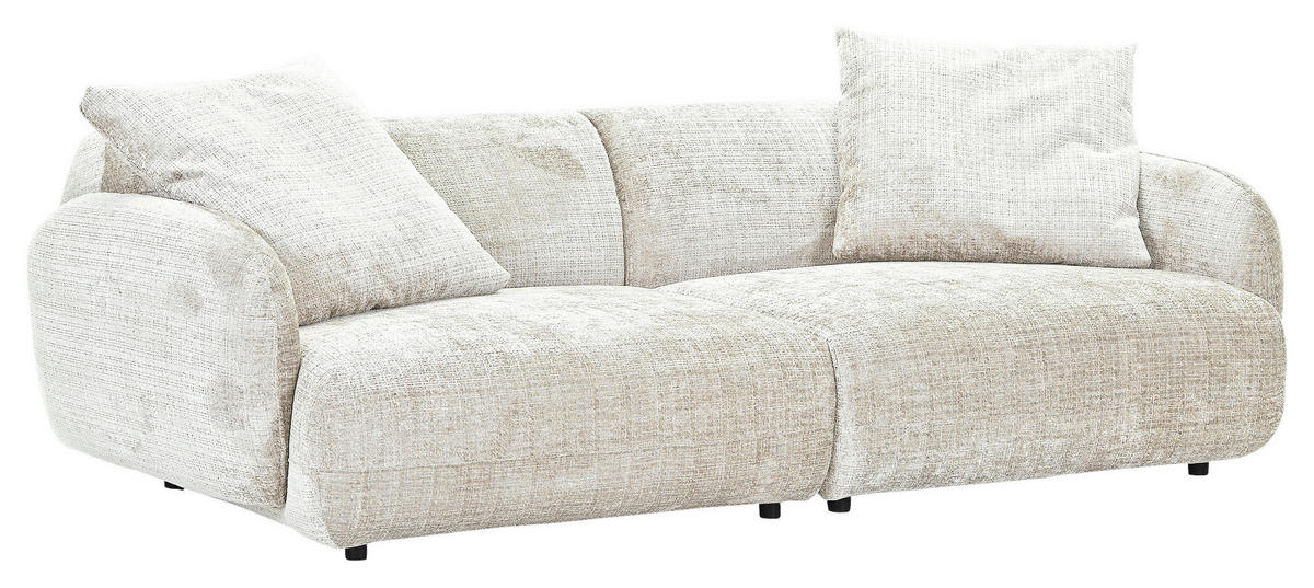 BIGSOFA Chenille Creme  - Creme/Schwarz, MODERN, Kunststoff/Textil (270/112/125cm) - Carryhome