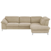 ECKSOFA in Chenille Beige  - Chromfarben/Beige, Design, Textil/Metall (293/232cm) - Livetastic